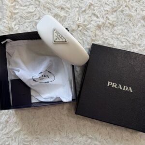 Authentic Prada White Re-Nylon Headband with full set